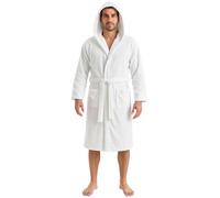 Bassetti Accappatoio Uomo e Donna in Spugna 100% Cotone 360 g/m² con Cappuccio, Tasche e Cintura - Collezione Pop Color Tinta Unita (IT, Testo, L, Regular, Regular, Bianco)