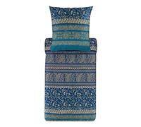 Bassetti Brenta 9325874 - Federa per cuscino per biancheria da letto, 100% cotone satinato, colore blu, B1, dimensioni: 40 x 80 cm