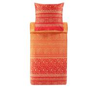 Bassetti Brenta 9327395 - Biancheria da letto + 1 federa in raso di cotone 100% colore mandarino O1, dimensioni: 155 x 220 + 1 K 80 x 80 cm