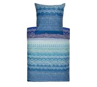 Bassetti BRUNELLESCHI Biancheria da letto + 1 federa in 100% raso di cotone di colore turchese V2, dimensioni: 135 x 200 + 1 K 80 x 80 cm - 9285873