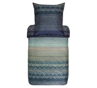 Bassetti BRUNELLESCHI Biancheria da letto + 1 federa in 100% raso di cotone di colore verde V4, dimensioni: 155 x 220 + 1 K 80 x 80 cm - 9291571