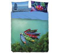 Bassetti completo lenzuola-copriletto 5 BOATS in cotone fantasia marina