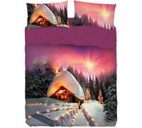 Bassetti Completo lenzuola effetto copriletto letto Una Piazza e Mezza, collezione Imagine, Cotone 100% stampa digitale ad alta definizione, made in Italy (Stella Alpina)