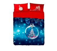 Bassetti Completo lenzuola effetto copriletto matrimoniale cotone 100% art. Tree in a ball col. Blu