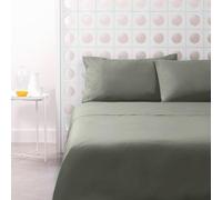 Bassetti Completo Lenzuola Letto Singolo Una Piazza Bicolor 100% Cotone Lenzuolo Superiore, Lenzuolo Inferiore e Una federa (Verde/Corda)