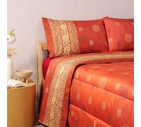 Bassetti Completo Lenzuola Matrimoniali 100% Raso di Cotone Granfoulard 110 fili Art. PALLAVICINO ROSSO R1