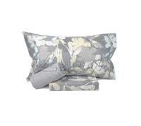 Bassetti completo lenzuola matrimoniali MAGNOLIA in cotone (lenzuolo sopra + sotto con angoli + 2 federe) variante Grigio