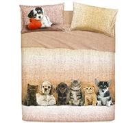 Bassetti Completo Letto copriletto con Balza applicata Matrimoniale Extra Gli Animali Art. Dogs & Cats