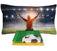 Bassetti - Completo Letto Cotone Set Lenzuola Singolo Una Piazza Imagine Kids Stampa Digitale Champions, Lenzuolo con Balza Copriletto e Sotto con Angoli e Federa