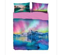 Bassetti completo letto IMAGE copriletto lenzuolo serie stampa in digitale alta definizione animali natura paesaggi balza applicata 100% cotone - Made in ITALY (NORDIC TRAVEL, MATRIMONIALE)