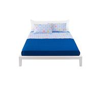Bassetti Completo Letto Matrimoniale 2 Due PIAZZE Dream 100% Cotone Sopra + Sotto + 2 FEDERE (azzurro)