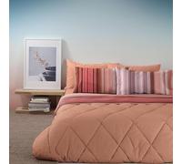 Bassetti Completo Letto Matrimoniale 2 Due PIAZZE Dream 100% Cotone Sopra + Sotto + 2 FEDERE (salmone)
