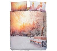 Bassetti Copripiumino Una Piazza e Mezza, Completo Letto Una Piazza e mezza 100% Cotone Stampa Digitale Alta Definizione, Sacco Piumone, Lenzuolo sotto con angoli, federa (Snow Paris)