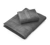 Bassetti Dream - Set Asciugamani Da Bagno Viso e Bidet Coppia Asciugamani da Bagno con Ospite 430 g/mq | 60x110 cm + 40x60 cm | (GRIGIO)