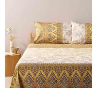 Bassetti Granfoulard Completo Letto Matrimoniale, Lenzuola Puro Percalle di Cotone, Lenzuolo Sopra con Balza Copriletto, Sotto con Angoli Maxi e 2 Federe Agrigento Y1