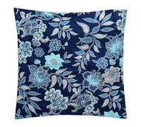 Bassetti Granfoulard - Federa per cuscino in 100% raso di cotone, copricuscino con chiusura lampo cm 40 x 40 (VARIGOTTI BLU)