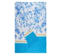 Bassetti Immagine del prodotto Granfoulard Telo Arredo Copridivano, per Divano in Cotone, Copritutto, Vari Usi (Copriletto, Picnic, Tenda, Copritavolo) (IBISCUS TATTOO Blu B1, cm 270x270)