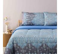 Bassetti Granfoulard Trapunta Piumone Invernale Matrimoniale cm 260x260 In Raso Di Puro Cotone(ISOLABELLA AZZURRO C1)
