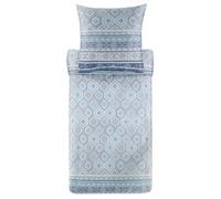 Bassetti Hanbury 9329905 - Biancheria da letto + 1 federa in raso di cotone al 100%, colore azzurro C1, dimensioni: 135 x 200 + 1 K 80 x 80 cm