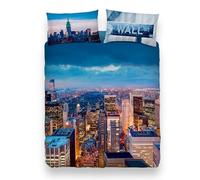 Bassetti Imagine Completo Copripiumino Matrimoniale, Copripiumone Due Piazze 100% Cotone Winter in NY Stampa Digitale Alta Definizione Sacca, Lenzuolo sotto con angoli, 2 Federe