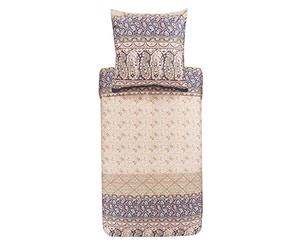 Bassetti Imperia 41 9325197 - Set di biancheria da letto in cotone makò satinato, 2 pezzi, con chiusura lampo, 240 x 220 cm, 80 x 80 cm, colore: Beige