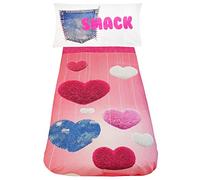 Bassetti Lenzuolo copriletto Smack Stampa Digitale federe Double Face cameretta Bambini (Singolo 1 Piazza)