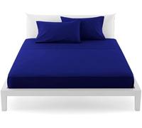 Bassetti Lenzuolo Sotto Con Angoli Più 2 Federe tinta unita Pop Color + Una Lavette Mani Bianca Di ZUCCHI in OMAGGIO (OLTREMARE, MATRIMONIALE CM 175x200)