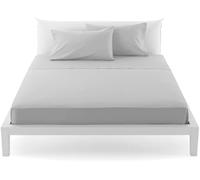 Bassetti Lenzuolo Sotto Con Angoli Più 2 Federe tinta unita Pop Color + Una Lavette Mani Bianca Di ZUCCHI in OMAGGIO (FUMO, MATRIMONIALE CM 175x200)