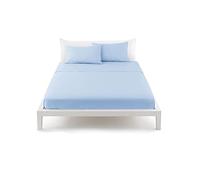 BASSETTI linea pop color lenzuolo coprimaterasso per sotto 100% cotone con ANGOLI ELASTICI CUCITI matrimoniale piazza mezzo singolo (CI CIELO, PIAZZA MEZZO 125x200)