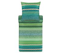 Bassetti MONREALE 9321831 - Biancheria da letto + 1 federa in raso di cotone 100% colore verde V1, dimensioni: 135 x 200 + 1 K 80 x 80 cm