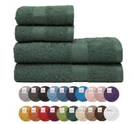 Bassetti Morbidissimo Set Asciugamano Asciugamani 480 Gr/m² 100% Cotone Set 4 Pezzi Assorbenti Soffici - Collezione (Verde Muschio, 2 da 60x110 cm + 2 da 40x60 cm)