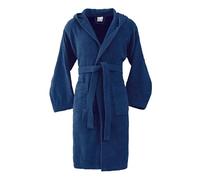Bassetti Morbido Accappatoio 360 gr con Cappuccio 100% Cotone Uomo Donna Spugna Taglie Forti - ITALY Designed - Collezione VIVIAN - (INDIGO DC - S)