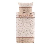 Bassetti OPLONTIS 9331438 - Biancheria da letto + 1 federa in 100% raso di cotone di colore beige, 4 m, dimensioni: 135 x 200 + 1 K 80 x 80 cm