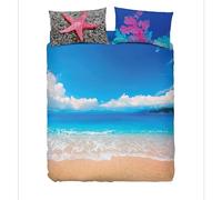 Bassetti Parure Copripiumino IMAGE Stampa Alta Definizione Made in ITALY copriletto lenzuolo stampa in digitale animali natura paesaggi balza applicata 100% cotone(HONOLULU, MATRIMONIALE)