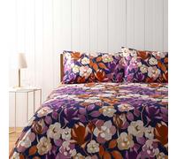 Bassetti, Parure Copripiumone Matrimoniale, Collezione Garden Flowers, 100% Cotone, Blue Moon con Fiori
