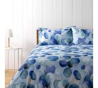 Bassetti, Parure Copripiumone Singolo, Collezione Stray Dot, 100% Cotone, Celeste a Pois