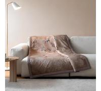 Bassetti Plaid Granfoulard Art.Esperidi 135x190 cm in Cotone con Imbottitura Anallergica Coperta Morbida e Calda per Divano o Letto - Made in Italy (Beige)