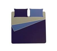 Bassetti Pop Color Double Parure Copripiumone Matrimoniale in tela di puro cotone (sacco + due federe) cm 250x200 Colore Oltremare