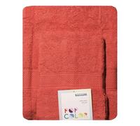Bassetti - Set Asciugamani Da Bagno Viso e Bidet Coppia Asciugamani con Ospite | 60x110 cm + 40x60 cm | Col. RG - Rosso