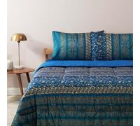 Bassetti trapunta matrimoniale invernale Piumone Granfoulard in Cotone made in Italy (Fiume Blu)