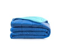 Bassetti Trapuntino Piazza e Mezza double face mezze stagioni in microfibra, copriletto trapuntato tinta unita imbottitura da 90 grammi (Piazza e Mezza 220x260cm) (Blu)