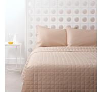 Bassetti Trapuntino Primaverile Estivo Microfibra Tinta Unita Leggero Morbido - Copriletto in Microfibra Trapuntato Bicolor 90 Gr/m² Anallergico Reversibile (Beige, Singolo - 170x260 cm)
