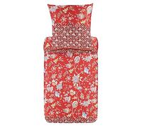 Bassetti Vicenza 9325831 - Biancheria da letto + 1 federa in raso di cotone 100% colore rosso R1, dimensioni: 135 x 200 + 1 K 80 x 80 cm