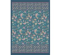 Bassetti Vicenza Plaid in 100% cotone, colore turchese/petrolio B1, dimensioni: 270 x 250 cm - 9326065