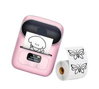 BASSFLY Stampante for etichette termica wireless M110 Stampante portatile for etichette adesive Bluetooth Mini stampante for etichette con codice a barre(Pink)