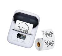BASSFLY Stampante for etichette termica wireless M110 Stampante portatile for etichette adesive Bluetooth Mini stampante for etichette con codice a barre(White)