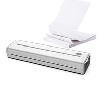 BASSFLY Stampante portatile A4, stampante mobile termica leggera e compatta, stampante wireless(White)