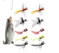Bassi per la A Mosca - 10 Pezzi Di d'acqua Set di esche con Poppers, Pescato A Mosca Kit