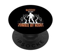 Bassista di Day Zombie by Night Funny Halloween Bassista PopSockets PopGrip Adesivo