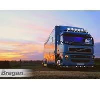Basso Barra + LED + Giù Luci Per volvo FM Series 2 & 3 Camion Paraurti - Nero